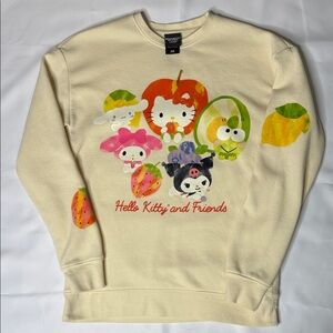 Hello Kitty Cream Sweatshirt with Colorful Characters